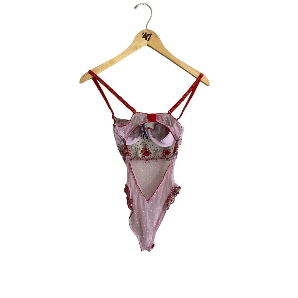 Victoria Secret Women's Rose Bud Dot Wicked Teddy Pink/Red - XS - Picture 2 of 16